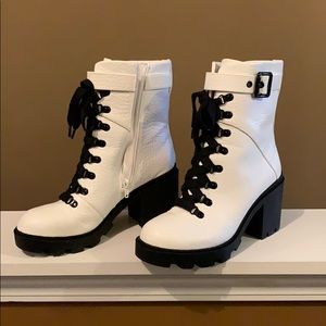 White Combat Boots